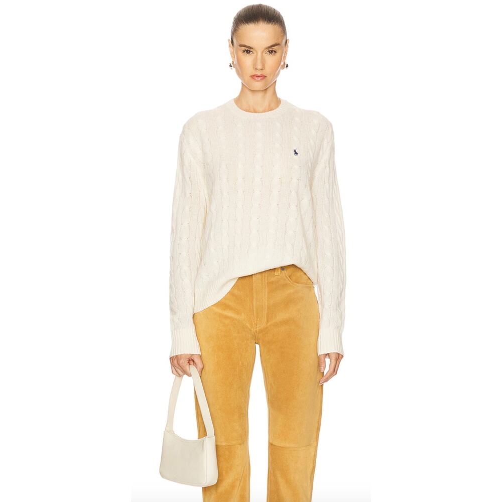 Ralph Lauren Cable Wool Cashmere Crewneck Sweater, XL $198
